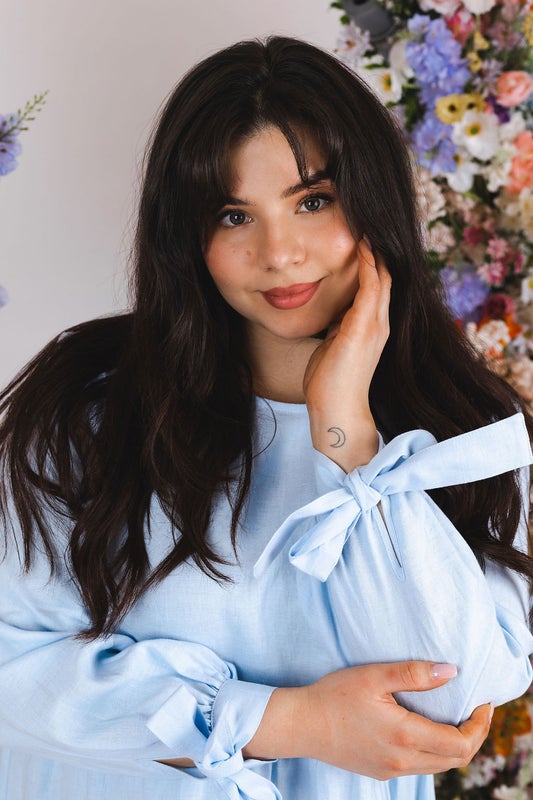 Nakoa, Hailey Dress, Linen, Sky Blue