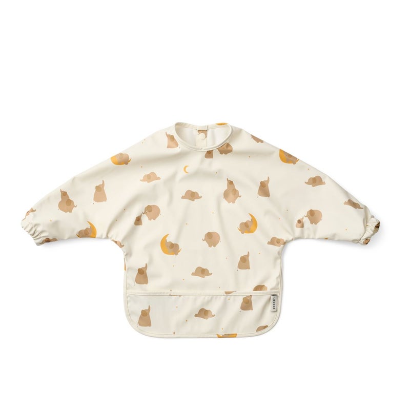 Liewood, Merle Printed Cape Bib, Elephant/creme de la creme