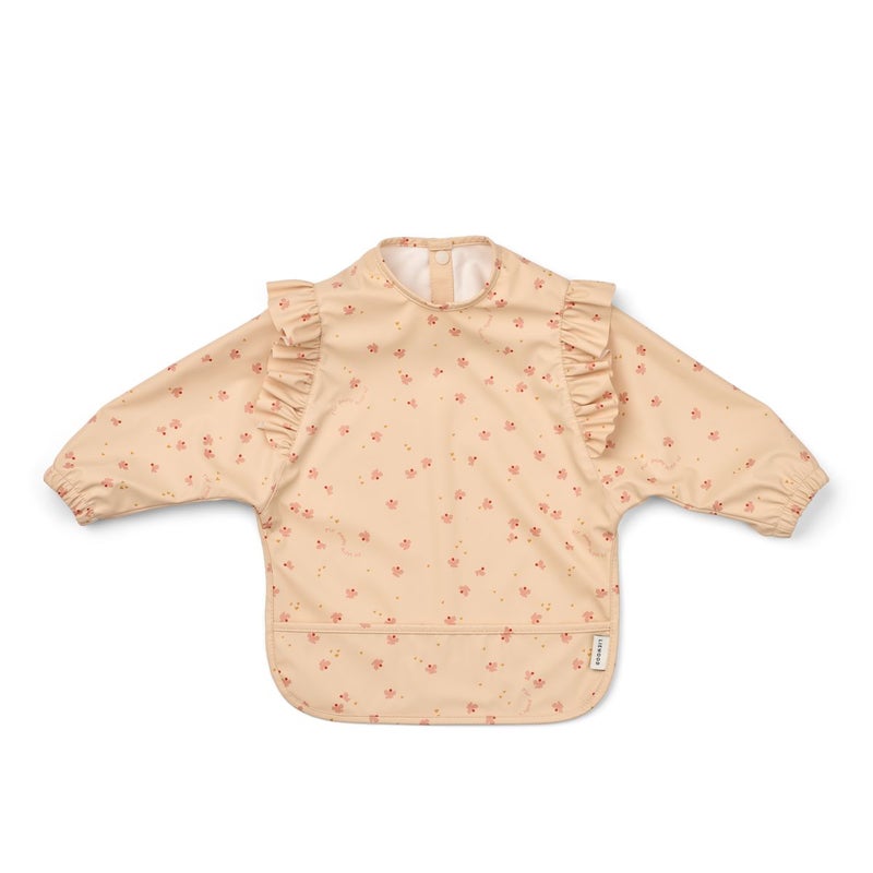 Liewood, Merle Ruffle Cape Bib, Mini butterfly/Apple blossom