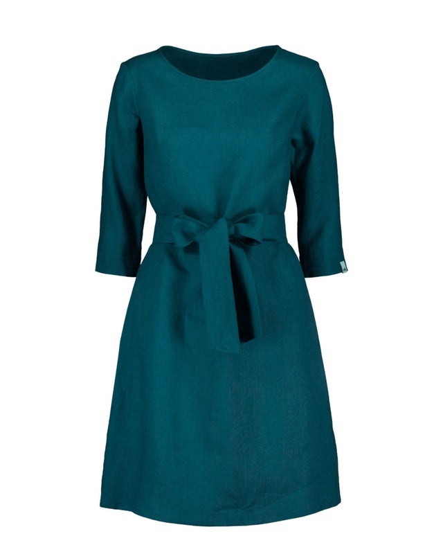 Nakoa, Classic Linen Dress Pellavamekko, Crystal Teal