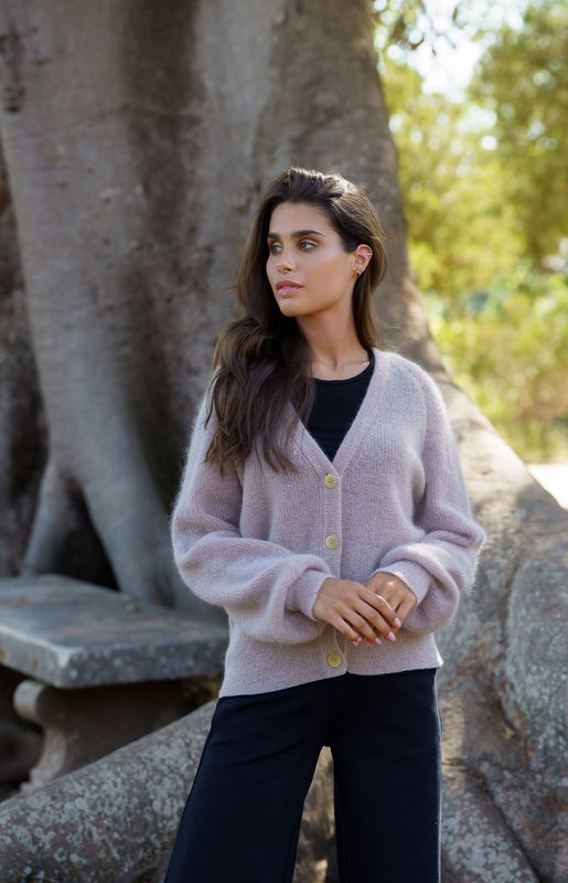 Nakoa, Elsie Mohair Cardigan, Harbor Mist