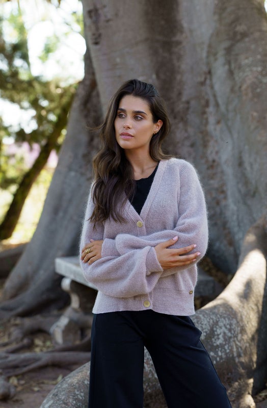 Nakoa, Elsie Mohair Cardigan, Harbor Mist