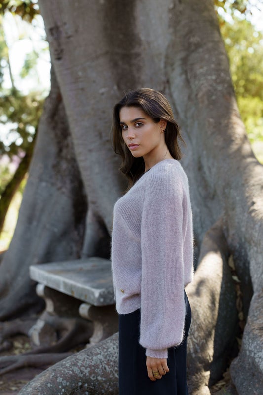 Nakoa, Elsie Mohair Cardigan, Harbor Mist