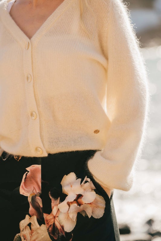 Nakoa, Elsie Mohair Cardigan, Ivory