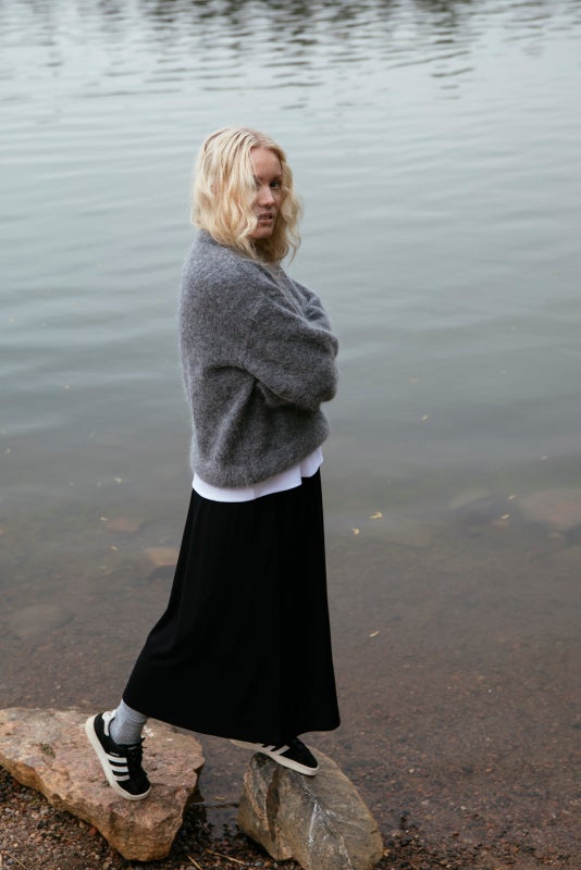 Kaiko, Soft Midi Skirt, Black