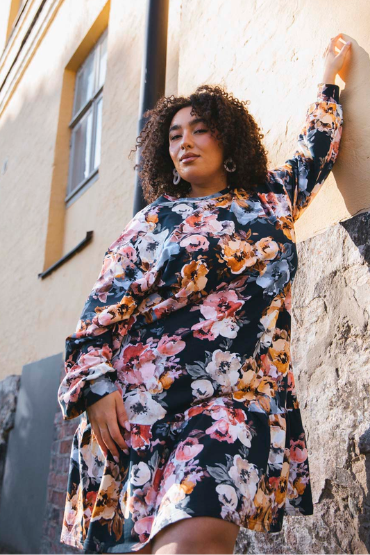 Kaiko, Ruffle Sweatshirt Dress, Moss Rose