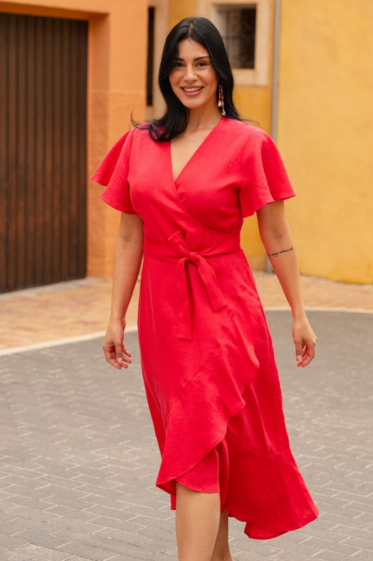 Nakoa, Annika Dress - Pellavamekko, Rasberry