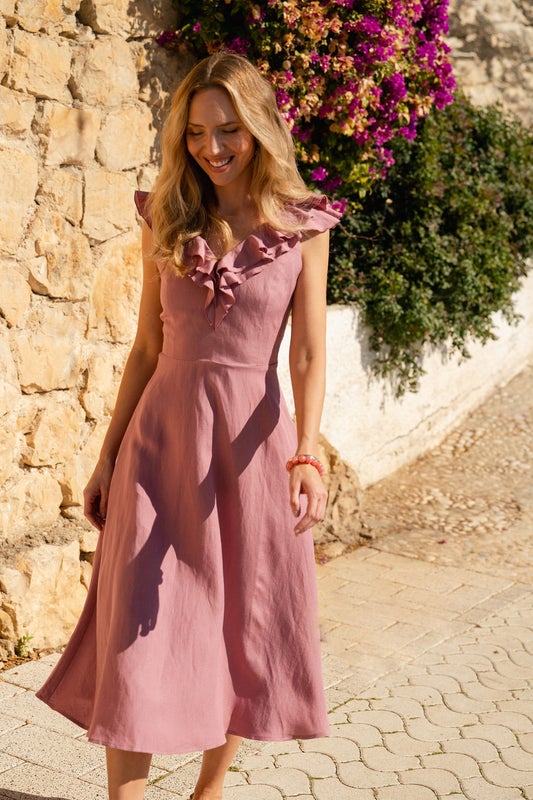 Nakoa, Kaia Dress pellava, Dusty Rose