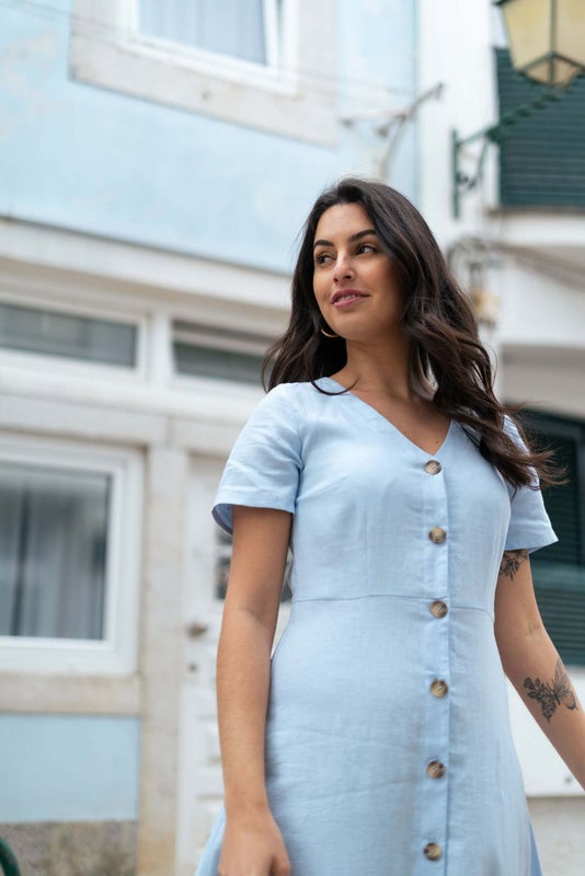 Nakoa, Penelope Dress pellava, Sky Blue