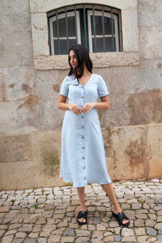Nakoa, Penelope Dress pellava, Sky Blue