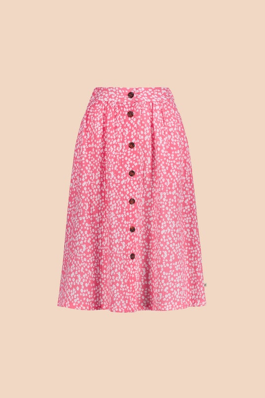 Kaiko, Button Skirt, Flora Pink