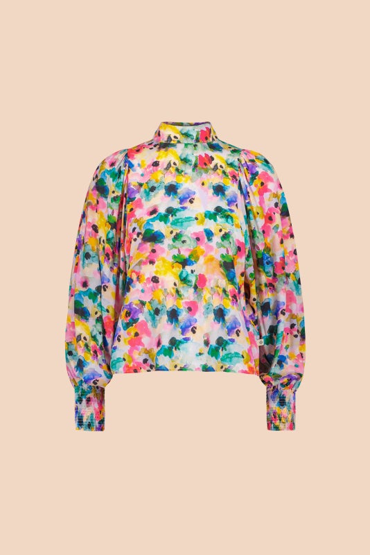 Kaiko, Puff Blouse, Aquarelle Bloom