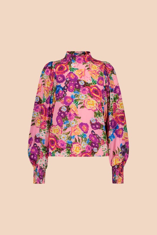 Kaiko, Puff Blouse, Pink Marigold