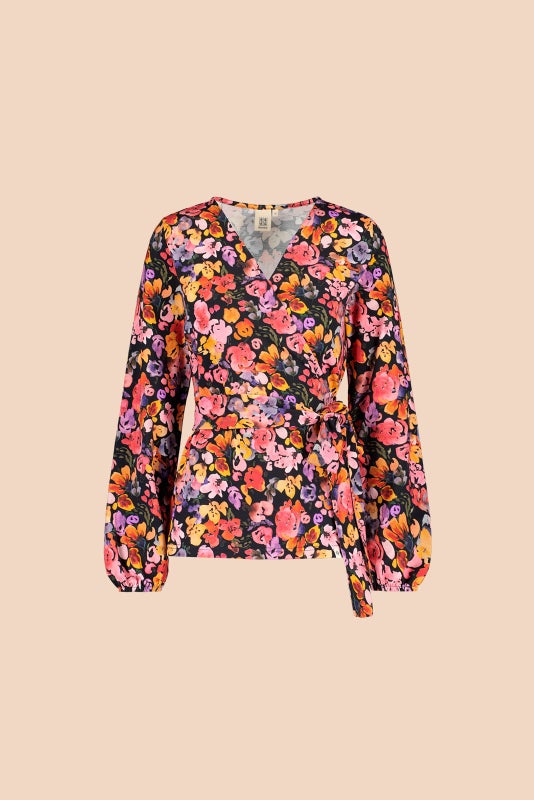 Kaiko, Soft Wrap Blouse, Wild Lea Mini