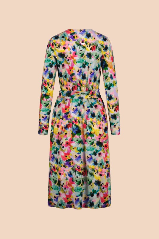 Kaiko, Soft Wrap Dress, Aquarelle Bloom