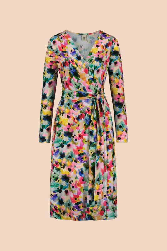Kaiko, Soft Wrap Dress, Aquarelle Bloom