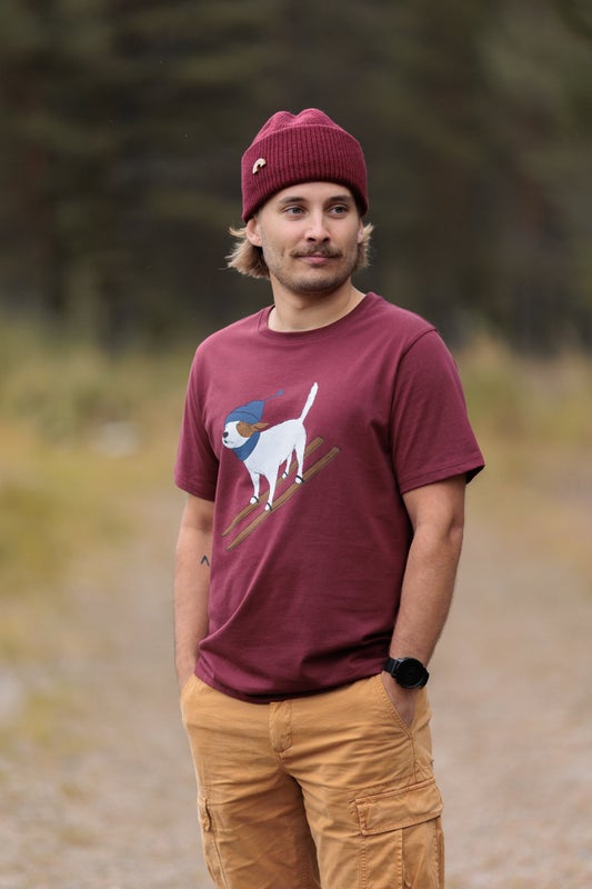 VAI-KO, Ski Dog T-shirt, Burgundy