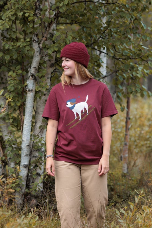 VAI-KO, Ski Dog T-shirt, Burgundy