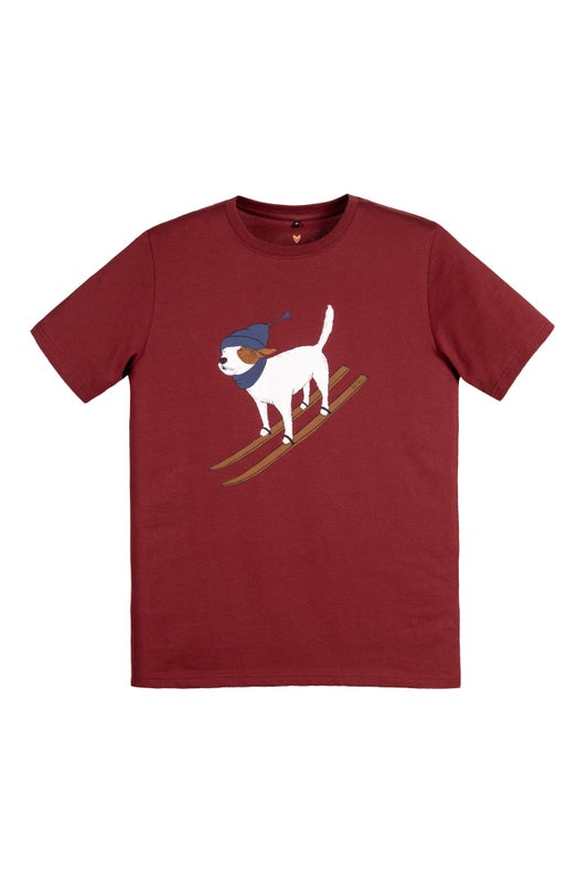 VAI-KO, Ski Dog T-shirt, Burgundy