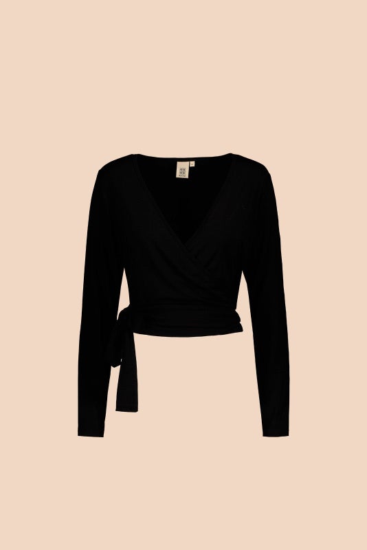 Kaiko, Wrap Top, Black